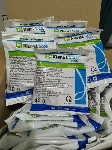 Thuốc diệt chuột Klerat gói nhỏ 40g (Không cần trộn mồi) hiệu quả ngay sau 1 lần đặt