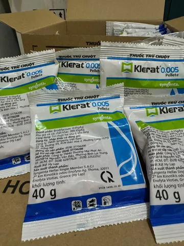 Thuốc diệt chuột Klerat gói nhỏ 40g (Không cần trộn mồi) hiệu quả ngay sau 1 lần đặt