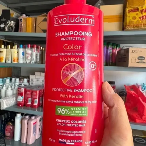 Dầu gội đầu ( xách tay pháp) không silicon Evoluderm bổ sung Karatin cho tóc uốn nhuộm 400ml 826985