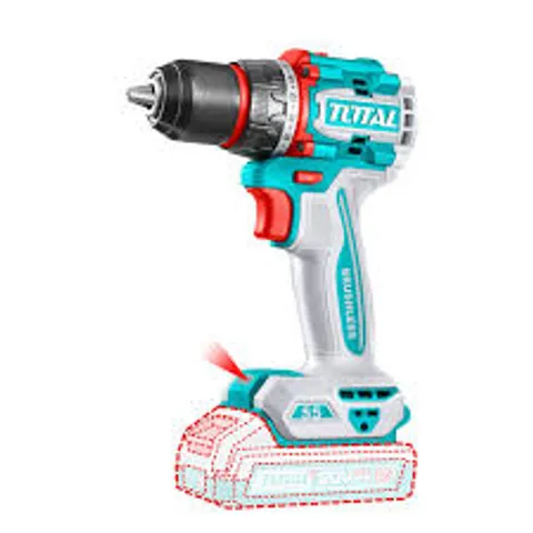 Máy khoan không chổi than TOTAL 20V 55Nm 13mm 2 tốc độ – Bộ máy khoan cầm tay kèm bộ 2Ah và sạc