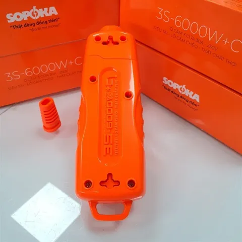Ổ cắm điện SOPOKA lõi sứ chống cháy siêu chịu tải 6000W , Ổ cắm không dây 3 , 4 , 6 cửa đa năng
