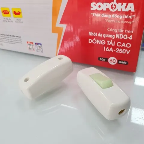 Công tắc treo quả nhót dạ quang SOPOKA cao cấp chính hãng, 5A-250V.