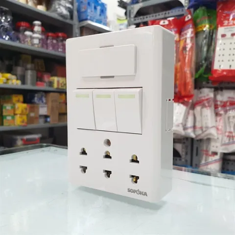 ( SOPOKA ) Bảng điện lắp nổi cao cấp E3A , E4A,E5A,E8A,E4S Chống Cháy - An toàn, tiện lợi