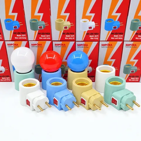 Đui Đèn Liền Phích ĐLP SOPOKA - Công Tắc Tiện Lợi, An Toàn - Chịu Nhiệt, Chống Cháy, Chống Vỡ