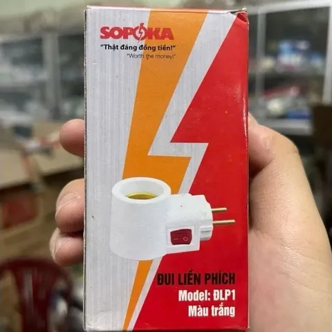 Đui Đèn Liền Phích ĐLP SOPOKA - Công Tắc Tiện Lợi, An Toàn - Chịu Nhiệt, Chống Cháy, Chống Vỡ