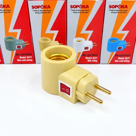 Đui Đèn Liền Phích ĐLP SOPOKA - Công Tắc Tiện Lợi, An Toàn - Chịu Nhiệt, Chống Cháy, Chống Vỡ