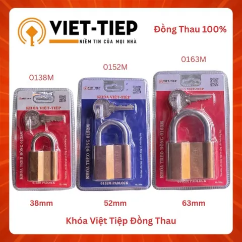 Ổ Khóa VIỆT TIỆP Đồng Thau (Hàng Chính Hãng) - Khóa Chống Cắt - Khóa Bằng Chìa Cao Cấp