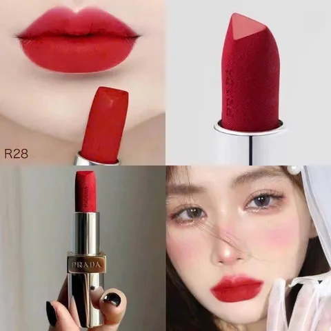 Son Prada Monochrome Hyper Matte R28 Fuoco đỏ thuần - Mini Size 1.3g fullbox
