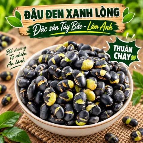 1Kg Đậu Đen Rang Muối, Giòn Tan Ăn Liền (Xanh Lòng Loại 1), Hữu Cơ, Eatclean, Ăn Vặt Thuần Chay, Giàu Dinh Dưỡng