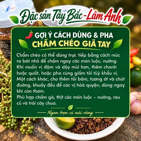 Muối Chẩm Chéo Giã Tay, Gia Vị Chấm Đặc Sản Dân Tộc Thái (250G) Chấm Hoa Quả, Thịt Cá, Ướp Đồ Nướng, Sốt Chấm Thơm Ngon