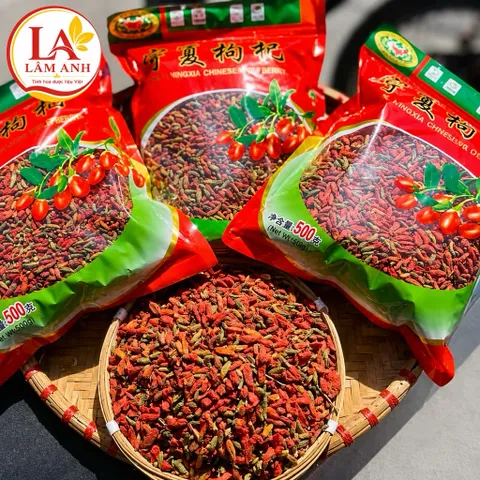 1Kg Kỷ Tử Đỏ Hoang Dã Núi Trường Bạch Sấy Khô, Organic Tự Nhiên Hỗ Trợ Chống Oxy Hóa, Bổ Sung Dinh Dưỡng, Hãm Trà