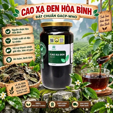 500Gr Cao Xạ Đen Hoà Bình Nguyên Chất Hỗ Trợ Thanh Nhiệt, Mát Gan, Ngủ Ngon, Thanh Lọc Cơ Thể