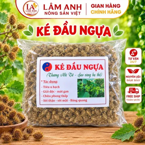 1Kg Ké Đầu Ngựa (Thương Nhĩ Tử) Sao Vàng Hạ Thổ, Khô, Thơm, Thảo Mộc Tự Nhiên Thường Dùng Pha Trà Thanh Lọc