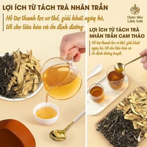 1Kg Trà Nhân Trần Cam Thảo (Đã Sao Vàng Hạ Thổ) Kết Hợp La Hán, Cỏ Ngọt, Vị Thơm Dễ Uống, Thanh Lọc Cơ Thể, Giải Nhiệt