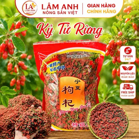 1Kg Kỷ Tử Ninh Hạ HÀNG RỪNG (VIP) Màu Tự Nhiên Không Nhuộm, Hạt To Đều, Dùng Pha Trà, Tiềm Gà, Giúp Đẹp Da, Sáng Mắt