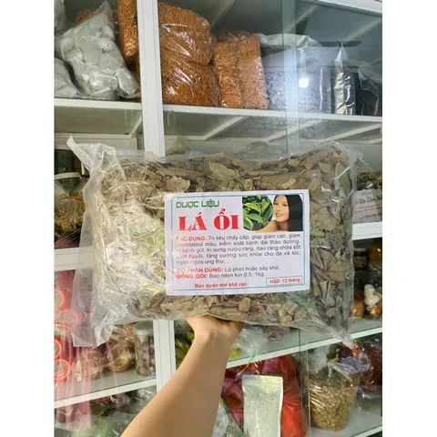 1Kg Lá Ổi Khô Non (Sao vàng hạ thổ) hỗ trợ giảm cholesterol, giảm cân, ngừa tiểu đường, cải thiện tiêu hóa, mỡ máu