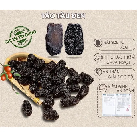 1Kg Táo Tàu Đen loại 1 hàng chuẩn, nguyên liệu nấu chè, chưng yến, hầm canh, pha trà