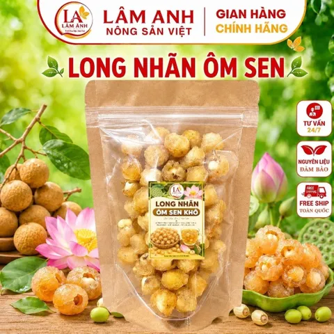 1Kg Long Nhãn Ôm Sen Hưng Yên Sấy Dẻo Loại 1, Cùi Dày Thơm Ngọt Tự Nhiên, Long Nhãn Khô, Pha Trà, Nấu Chè,Ăn Trực Tiếp