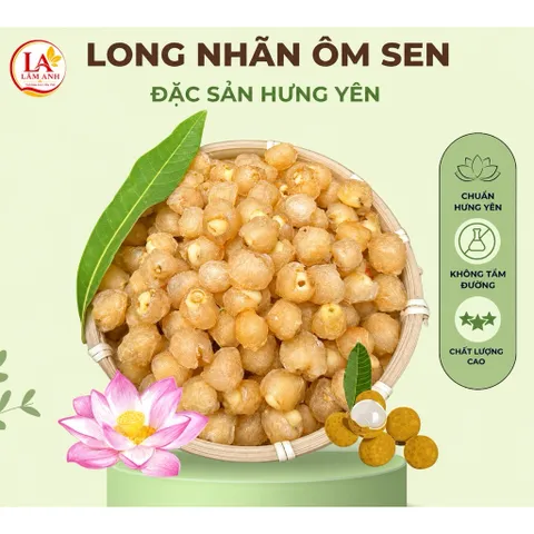 1Kg Long Nhãn Ôm Sen Hưng Yên Sấy Dẻo Loại 1, Cùi Dày Thơm Ngọt Tự Nhiên, Long Nhãn Khô, Pha Trà, Nấu Chè,Ăn Trực Tiếp