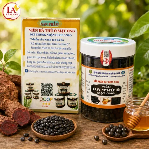 1Kg Viên Hà Thủ Ô Mật Ong (ĐẠT OCOP 3 SAO) Hỗ Trợ Làm Đen Tóc, Giảm Tóc Bạc, Giúp Tóc Chắc Khỏe, Mượt Tự Nhiên, Bổ Huyết