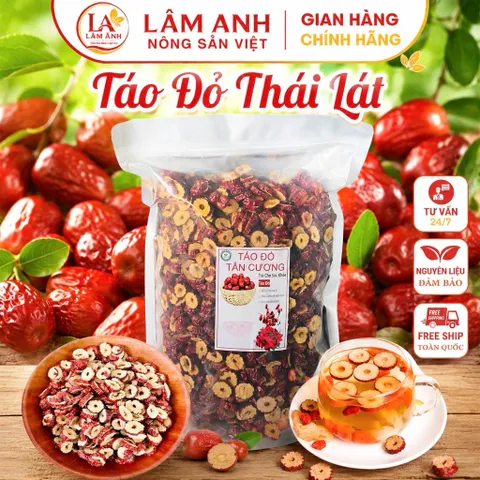 1Kg Táo Đỏ Thái Lát Tân Cương – Vị Ngọt Dịu – Snack Tự Nhiên Giòn Rụm – Dùng Pha Trà, Nấu Chè, Chưng Yến, Tiềm Gà