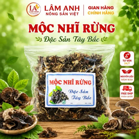 100g Mộc Nhĩ Rừng Khô (Nấm Mèo) Hàng Loại 1, Nguyên Tai, Dạng Sợi Có Đủ, Nở To Dày Thịt, Giòn Ngọt Đạt Chuẩn
