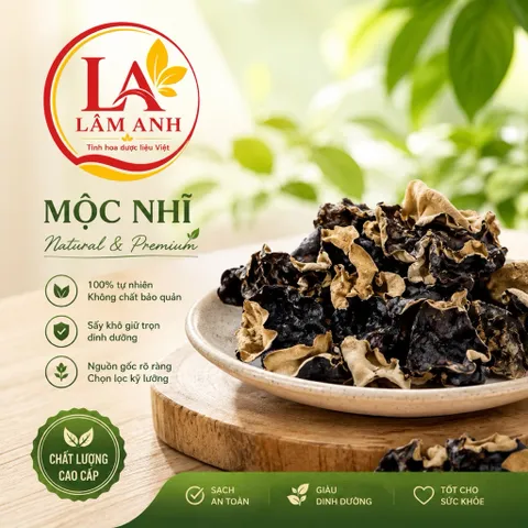 100g Mộc Nhĩ Rừng Khô (Nấm Mèo) Hàng Loại 1, Nguyên Tai, Dạng Sợi Có Đủ, Nở To Dày Thịt, Giòn Ngọt Đạt Chuẩn