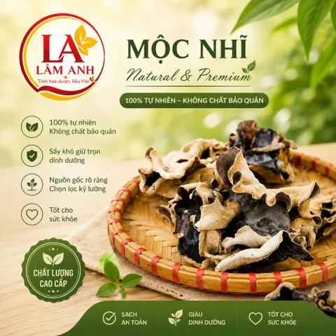 100g Mộc Nhĩ Rừng Khô (Nấm Mèo) Hàng Loại 1, Nguyên Tai, Dạng Sợi Có Đủ, Nở To Dày Thịt, Giòn Ngọt Đạt Chuẩn