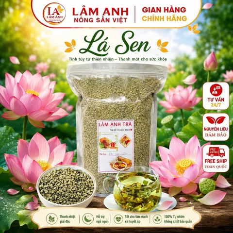 1Kg Lá Sen Cuộn (Sấy Lạnh) Hỗ Trợ Ổn Định Huyết Áp, Hỗ Trợ Mỡ Máu, Giúp Ngủ Ngon, Thanh Lọc Cơ Thể, Giải Nhiệt