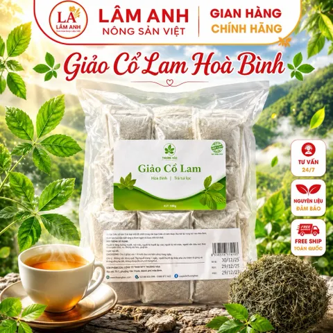 1Kg Túi Lọc Giảo Cổ Lam 5 Lá Hòa Bình (Sao Tươi) Chuẩn GACP-WHO Ổn Định Đường Huyết, Hỗ Trợ Tuần Hoàn, Thanh Lọc Cơ Thể