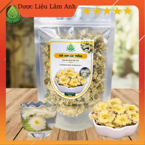Trà Hoa Cúc Trắng (Bạch Cúc) 100gr  Ngủ Ngon, Ổn định huyết áp, Giảm Stress, Thanh Nhiệt, Giải Độc