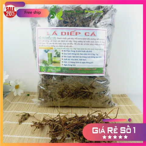 1Kg Lá Diếp Cá (Sao vàng hạ thổ, khô, thơm)