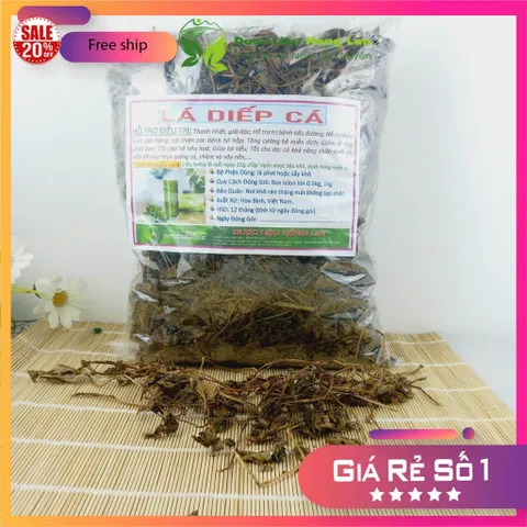 1Kg Lá Diếp Cá (Sao vàng hạ thổ, khô, thơm)