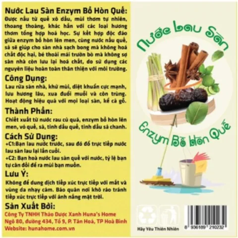 1,5L Nước lau sàn thiên nhiên từ enzym bồ hòn quế