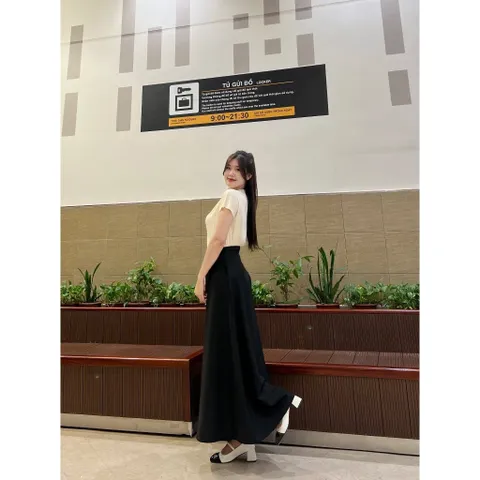 Chân váy dài dáng công sở nữ suông chữ A hàn quốc đi tiệc có túi dài midi 90cm 96cm tới mắt cá chân Size SMLXL mặc đẹp