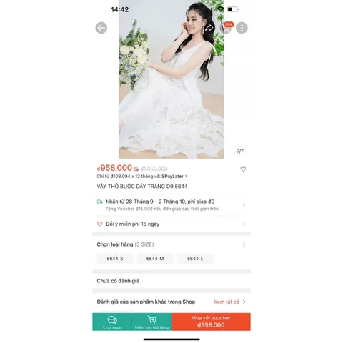 Đầm THÔ BUỘC DÂY TRẮNg ren siêu đẹp Giá 420k,Người ta đang bán gần 1tr Hàng có sẵn giao ngay Màu trắng DÁng dài