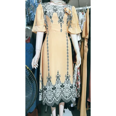Đầm Nữ Thiết Kế Dáng Xòe , Họa Tiết Sang Trọng , Tôn Dáng Che Khuyết Điểm Đính Hoa  Giá 350k Hàng có sẵn giao ngay