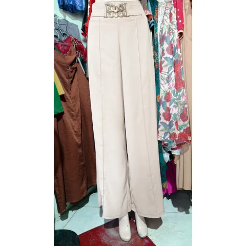 Quần Ống Rộng sang trọng Giá 290k Hàng cao cấp Màu nude Size SML mặc đẹp Phía trước đai, phía sau bo chun co giãn dễ mặc