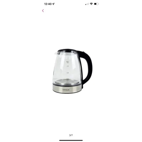 Ấm đun nước dùng điện bằng thủy tinh, thương hiệu Lock&Lock EJK341 1.8L Hàng có sẵn giao ngay Giá 490k