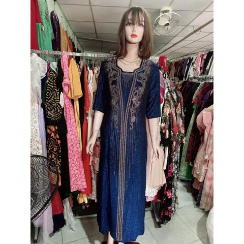 Đầm dạ hội trung niên chất nhũ đính đá co giãn cực tốt cho mẹ dự tiệc sang trọng bigsize dứoi 80kg mặc đẹp