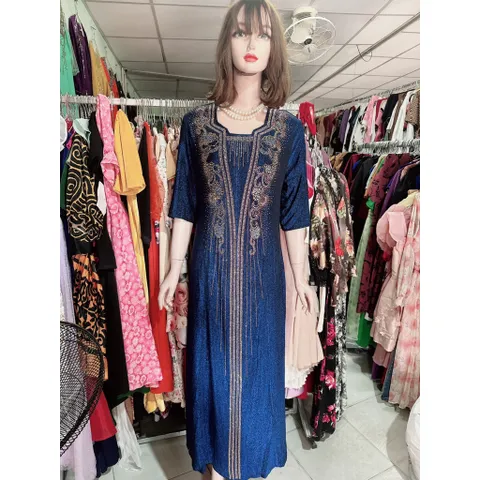Đầm dạ hội trung niên chất nhũ đính đá co giãn cực tốt cho mẹ dự tiệc sang trọng bigsize dứoi 80kg mặc đẹp