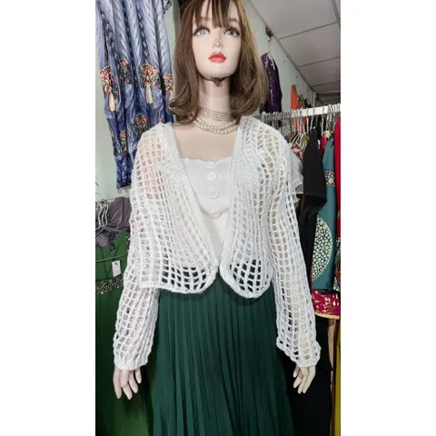 Áo khoác cardigan nữ dệt kim tay dài cắt xẻ thời trang phong cách Hàn Quốc kèm Áo hai dây {Kèm Ảnh Thật} set áo len