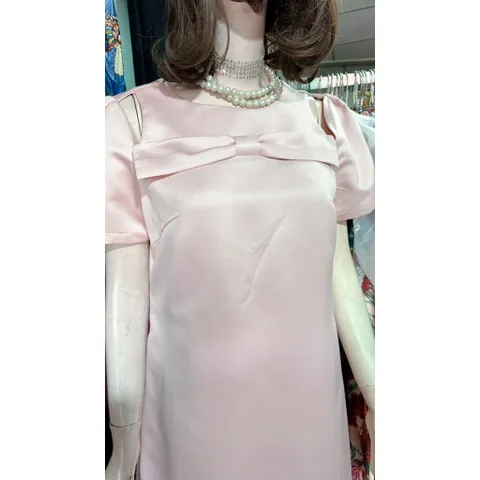 Đầm tapta suông, bầu bì bon chen thoải mái Giá 350k Size SM Màu hồng Chất liệu tapta cao cấp Chiều dài đầm 89cm