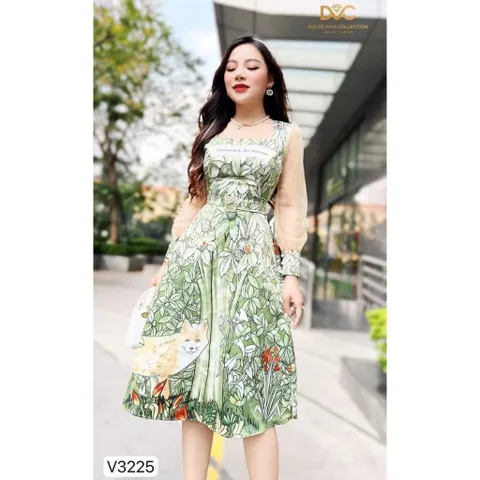 Đầm chính phẩm DVC cao cấp Hàng có sẵn giao ngay M Size SM, eo dưới 74cm mặc đẹp Giá 550k Chiều dài đầm 103cm