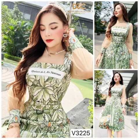 Đầm chính phẩm DVC cao cấp Hàng có sẵn giao ngay M Size SM, eo dưới 74cm mặc đẹp Giá 550k Chiều dài đầm 103cm