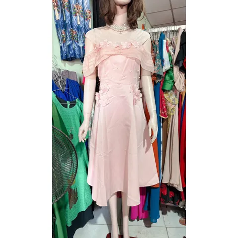 Đầm thiết kế đính kết nổi chất tapta xịn màu đỏ (size L eo dưới 78cm),mau hồng size XL ( eo dưới 80cm) đính kết nổi