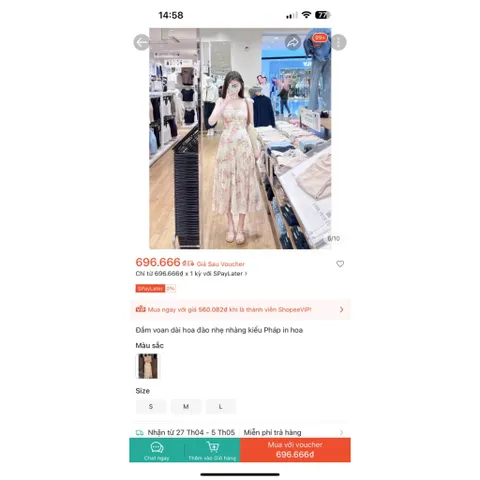 Đầm dài hoa nhẹ nhàng kiểu Pháp in hoa Hàng có sẵn giao ngay Size SML Giá 299k Chất liệu thô in hoa Chiều dài đầm 115cm