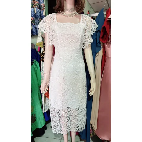 Đầm ren trắng cao cấp Ren nổi y hình  Giá 390k Hàng có sẵn giao ngay S Size S, eo dưới 68cm Chất liệu ren cao cấp