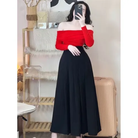 Chân váy dáng dài xếp ly vải tuyết mưa  có size SMLXL, eo dưới 82cm mặc đẹp, form tôn dáng  Màu đen Giá 290k/ chân váy