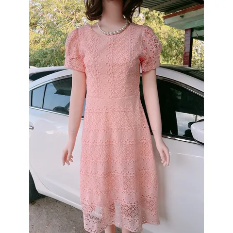 Đầm ren hồng nhạt siêu đẹp Giá 320k HÀng có sẵn giao ngay Chất liệu ren cao cấp